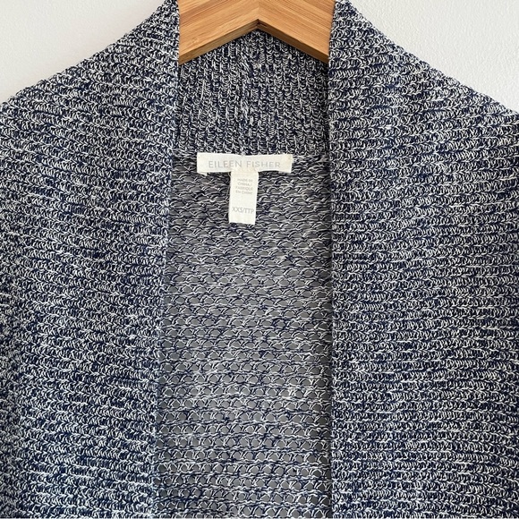 Eileen Fisher Women's 100% Organic Linen Open Front Sweater Blue/Gray Size XXS - Picture 5 of 10